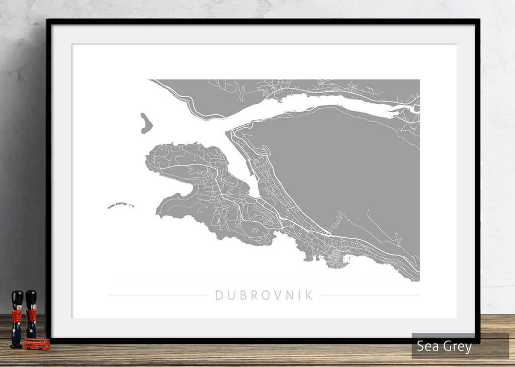 Dubrovnik Map: City Street Map of Dubrovnik, Croatia - Colour Series Art Print