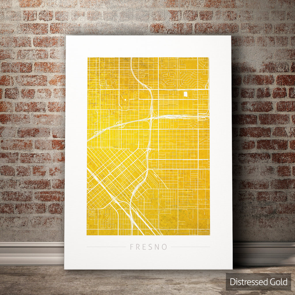 Fresno Map: City Street Map of Fresno, California - Colour Series Art Print