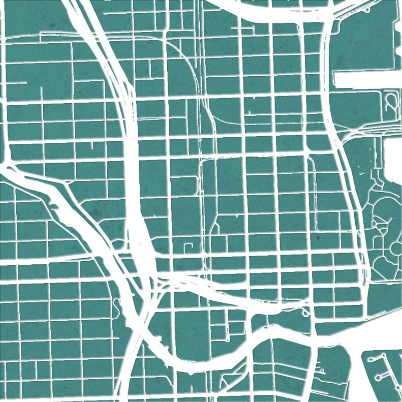 Miami Map: City Street Map of Miami, Florida - Colour Series Art Print