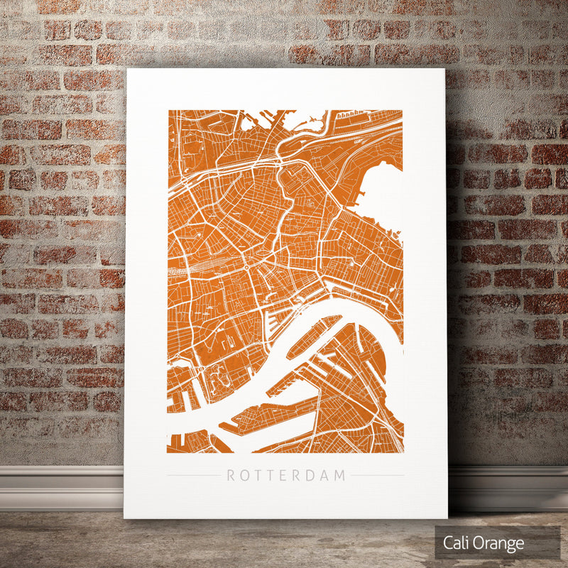 Rotterdam Map: City Street Map of Rotterdam, Netherlands - Colour Series Art Print