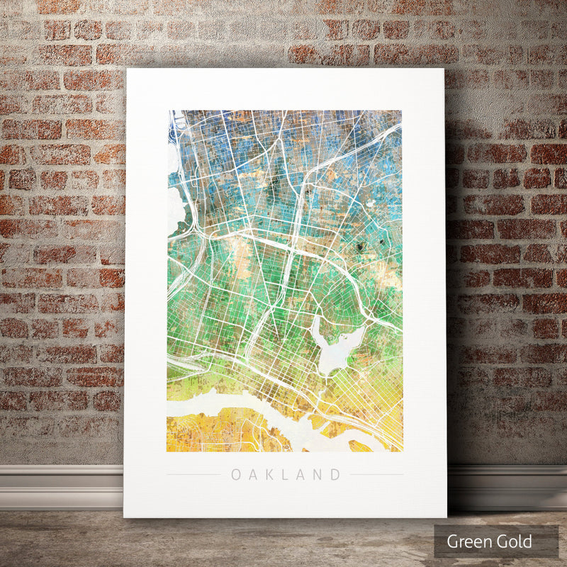 Oakland Map: City Street Map of Oakland, California - Sunset Series Art Print