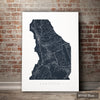 Santorini Map: City Street Map Santorini, Fira, Greece - Colour Series Art Print