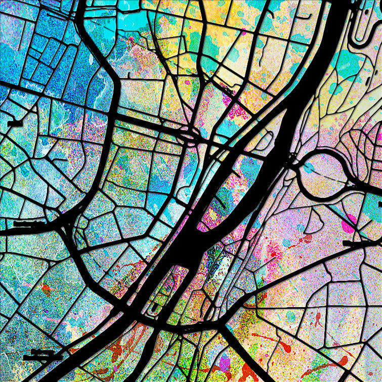 Munich Map: City Street Map of Munich Germany - Sunset Series Art Print