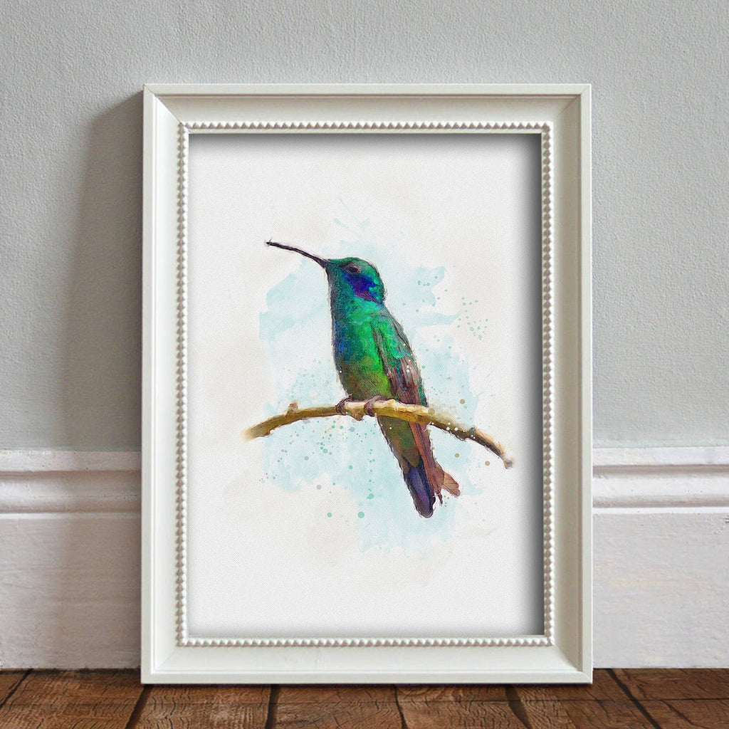 Hummingbird: Watercolor Illustration Wildlife Art Print
