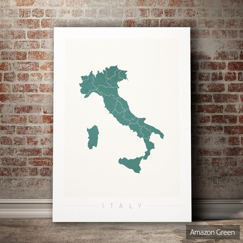 Italy Map: Country Map of Italy - Colour Series Art Print