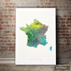 France Map: Country Map of France  - Nature Series Art Print