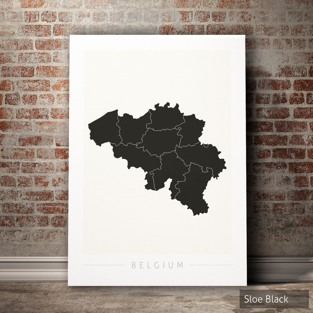 Belgium Map: Country Map of Belgium - Colour Series Art Print