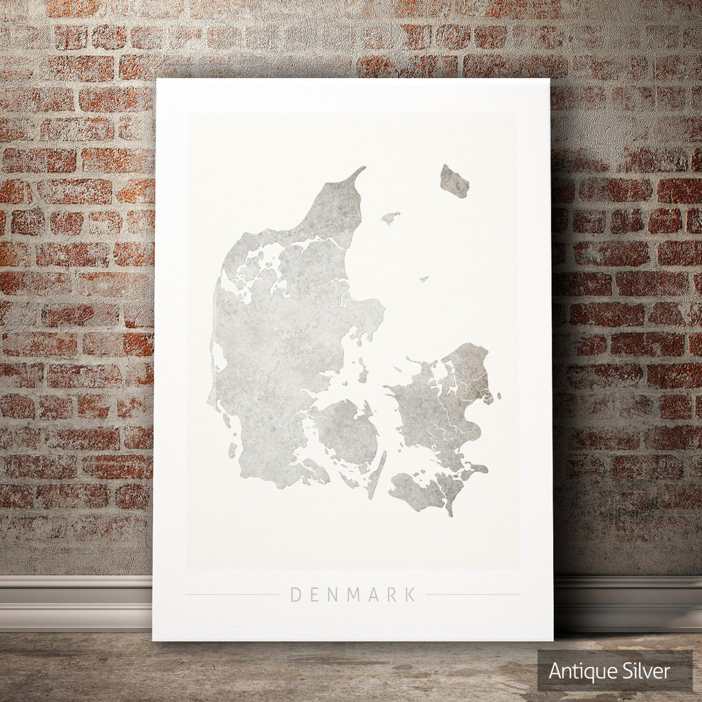 Denmark Map: Country Map of Denmark - Colour Series Art Print