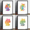 Germany Map: Country Map of Germany - Sunset Series Art Print