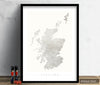 Scotland Map: Country Map of Scotland - Colour Series Art Print