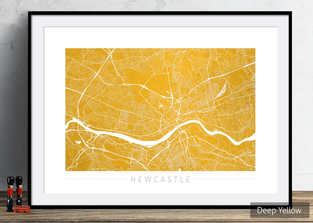 Newcastle Map: City Street Map of Newcastle, England - Colour Series Art Print