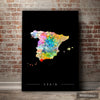 Spain Map: Country Map of Spain - Sunset Series Art Print