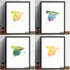Spain Map: Country Map of Spain  - Nature Series Art Print
