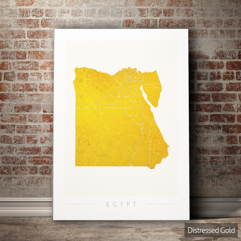 Egypt Map: Country Map of Egypt - Colour Series Art Print