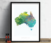 Australia Map: Country Map of Australia  - Nature Series Art Print