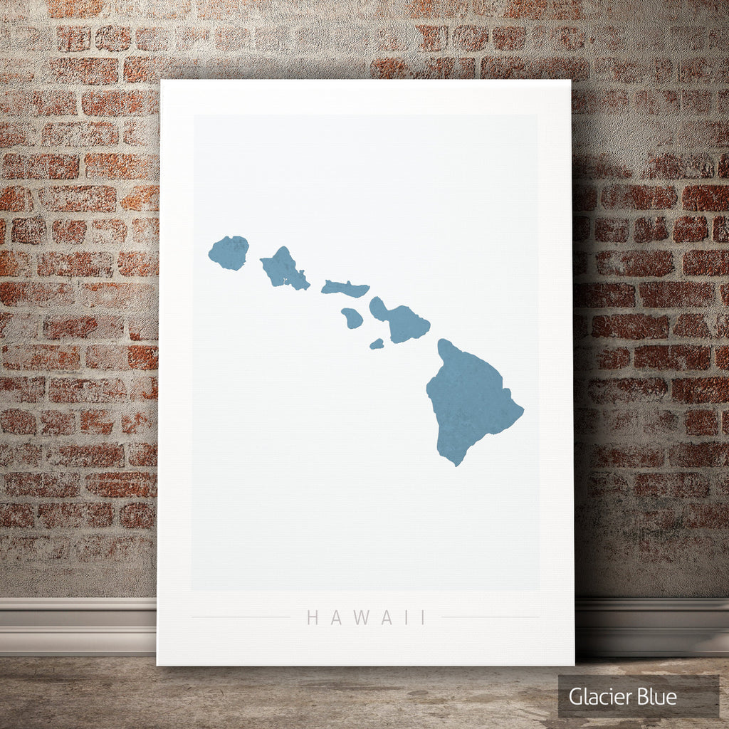 Hawaii Map: Island Map of Hawaii - Colour Series Art Print