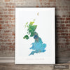 United Kingdom Map: Country Map of United Kingdom  - Nature Series Art Print