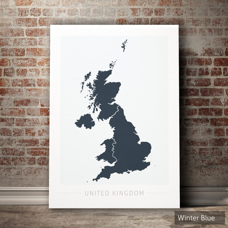 United Kingdom Map: Country Map of United Kingdom - Colour Series Art Print