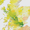 United Kingdom Map: Country Map of United Kingdom  - Nature Series Art Print