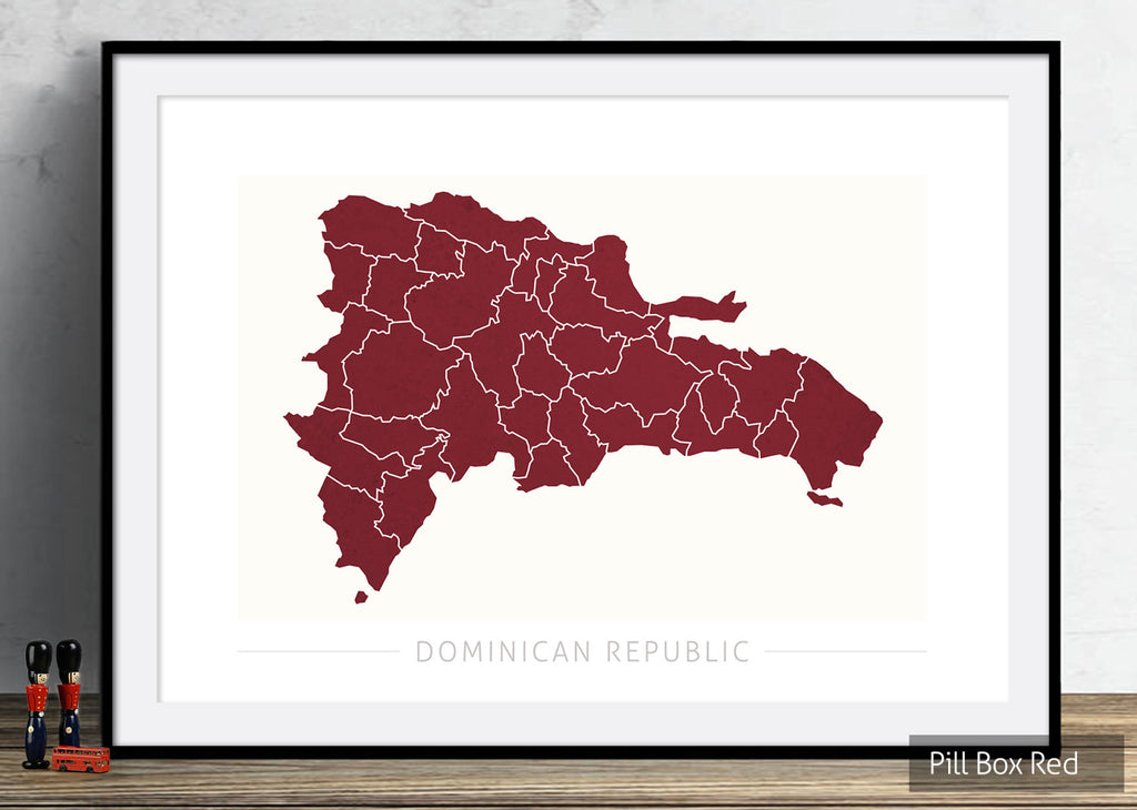 Dominican Republic Map: Country Map of Dominican Republic - Colour Series Art Print