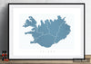 Iceland Map: Country Map of Iceland - Colour Series Art Print