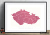 Czech Republic Map: Country Map of Czech Republic - Colour Series Art Print