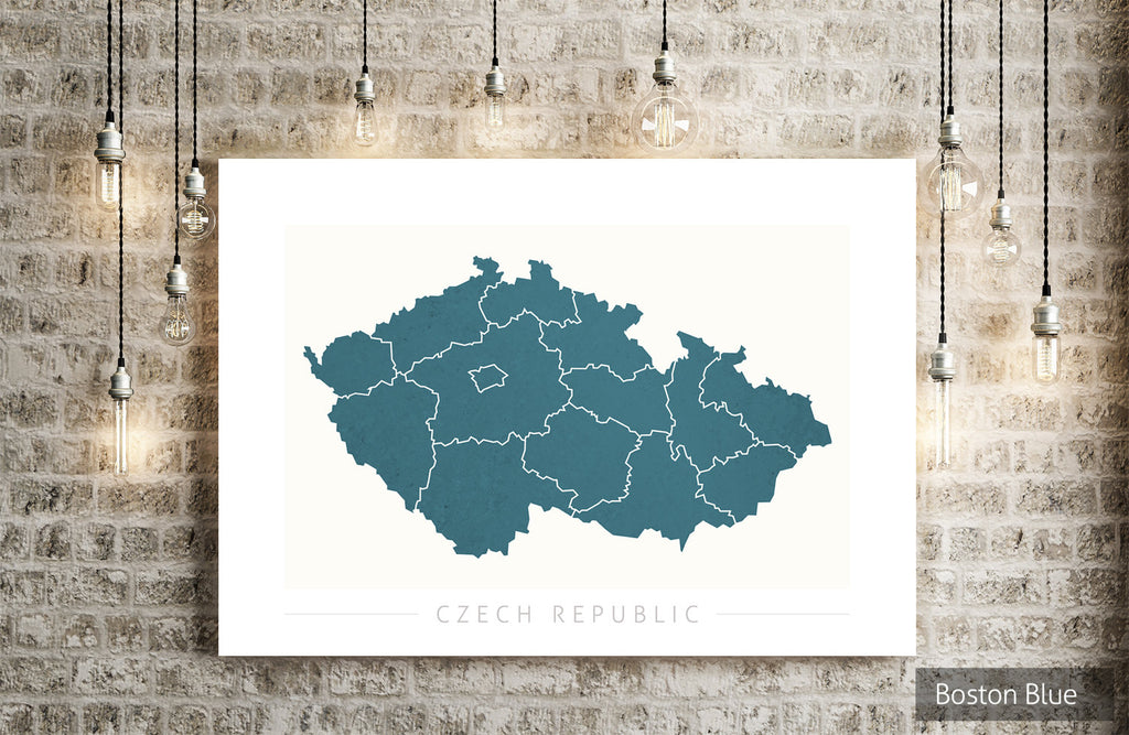 Czech Republic Map: Country Map of Czech Republic - Colour Series Art Print