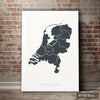 Netherlands Map: Country Map of Netherlands - Colour Series Art Print