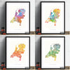 Netherlands Map: Country Map of Netherlands - Sunset Series Art Print