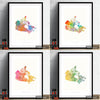 Canada Map: Country Map of Canada - Sunset Series Art Print