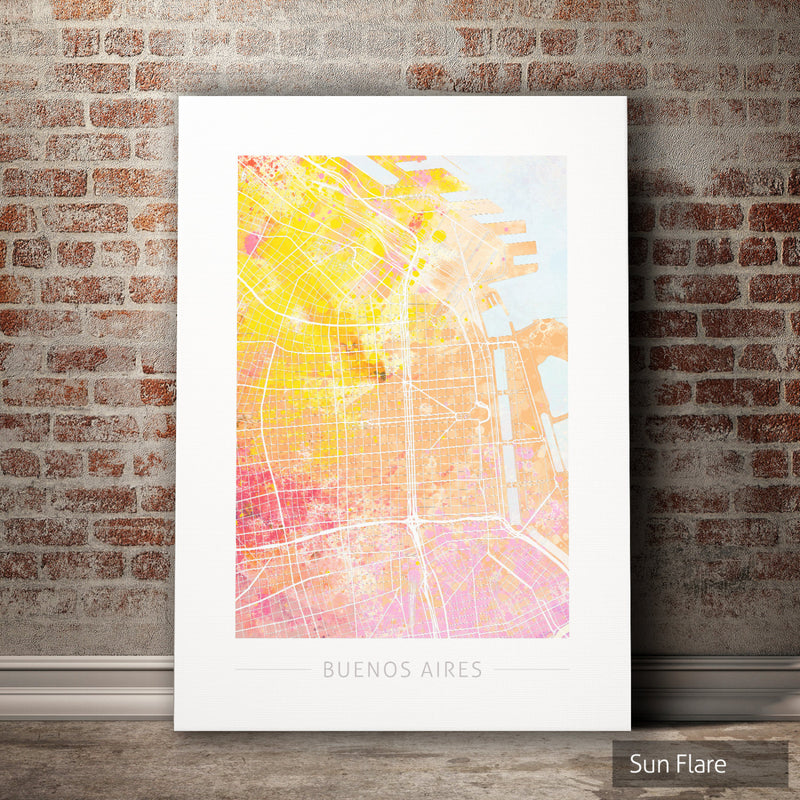 Buenos Aires Map: City Street Map Buenos Aires Argentina - Nature Series Art Print