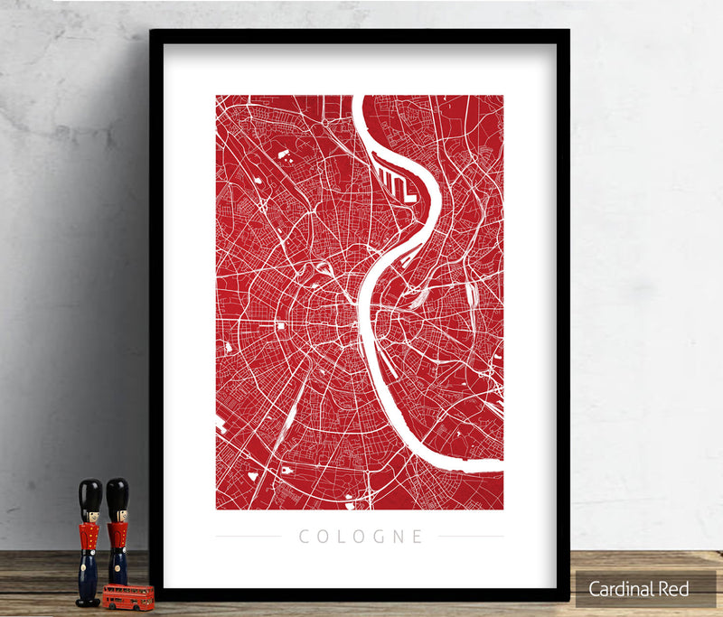 Cologne Map: City Street Map of Cologne, Germany - Colour Series Art Print