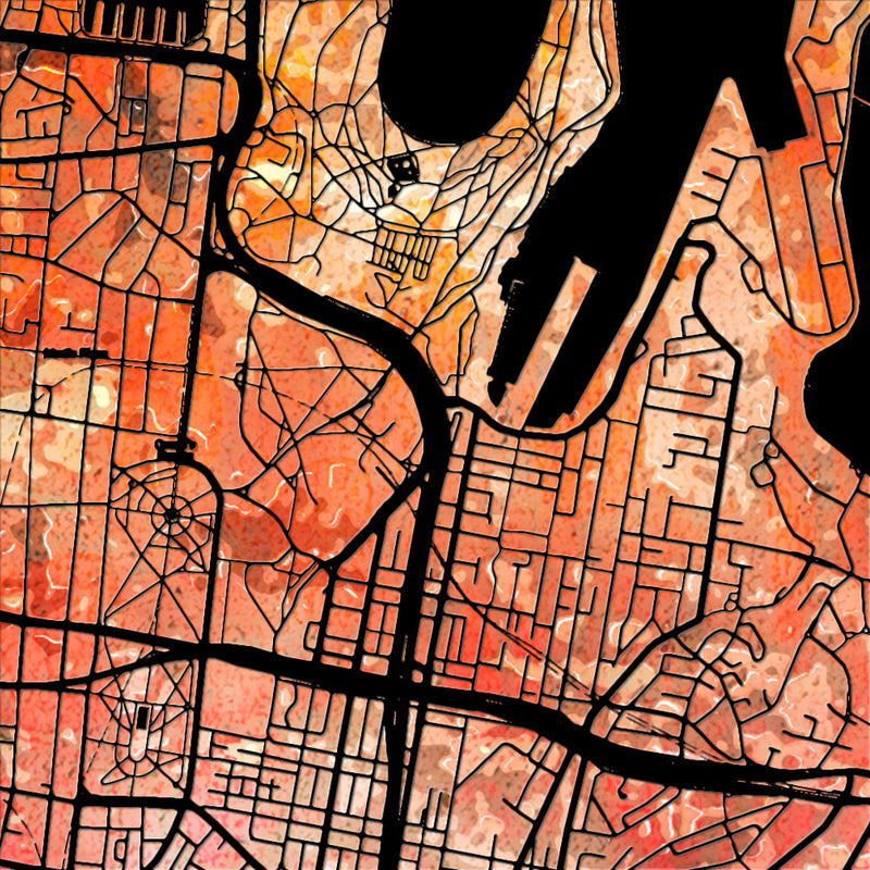Sydney Map: City Street Map of Sydney, Australia - Sunset Series Art Print