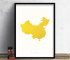 China Map: Country Map of China - Colour Series Art Print