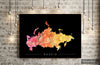 Russia Map: Country Map of Russia - Sunset Series Art Print