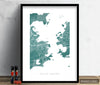 Rio De Janeiro Map: City Street Map of Rio, Brazil - Colour Series Art Print