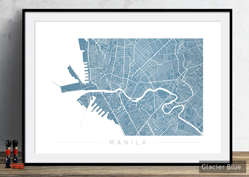 Manila Map: City Street Map of Manila, Philippines - Colour Series Art Print
