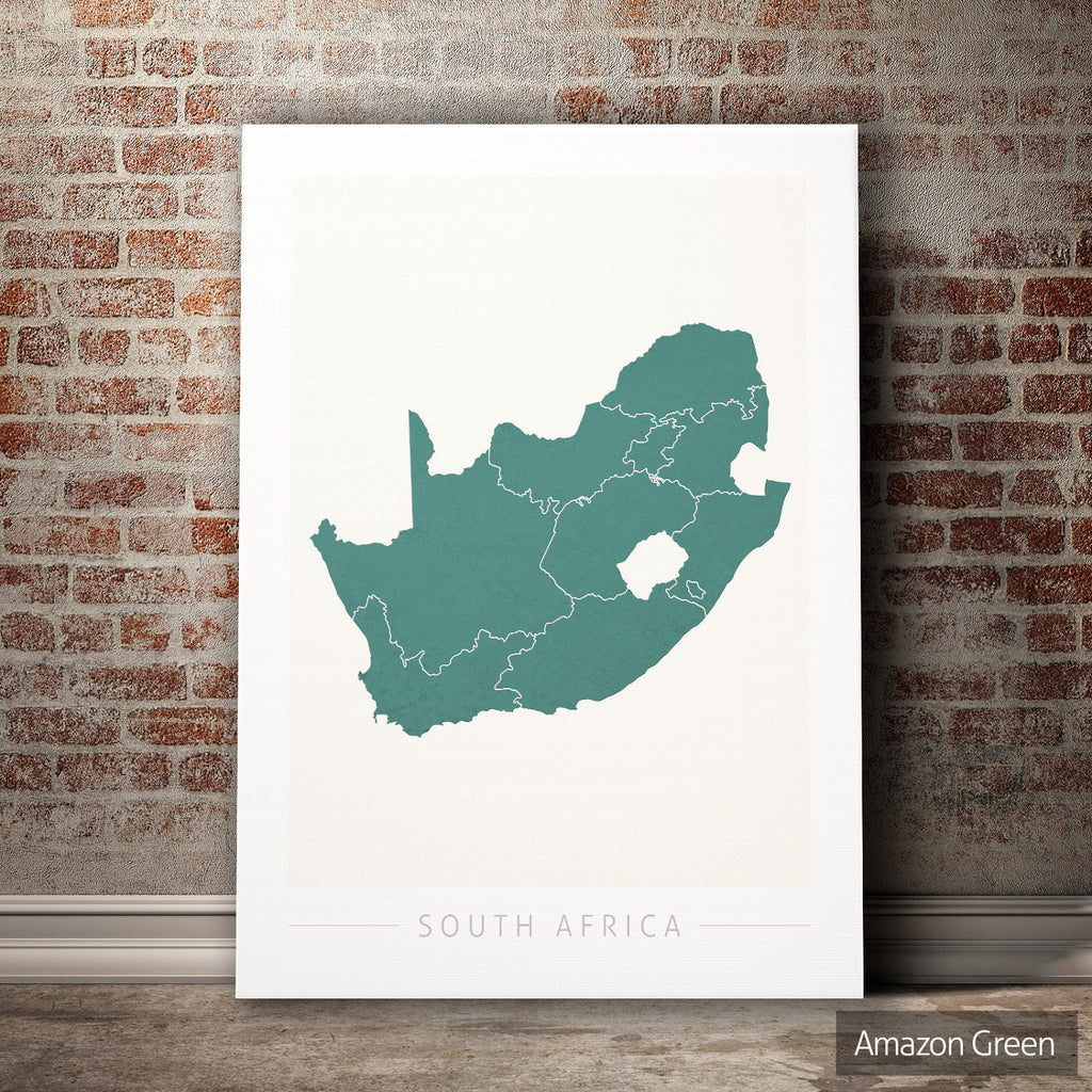 South Africa Map: Country Map of South Africa - Colour Series Art Print