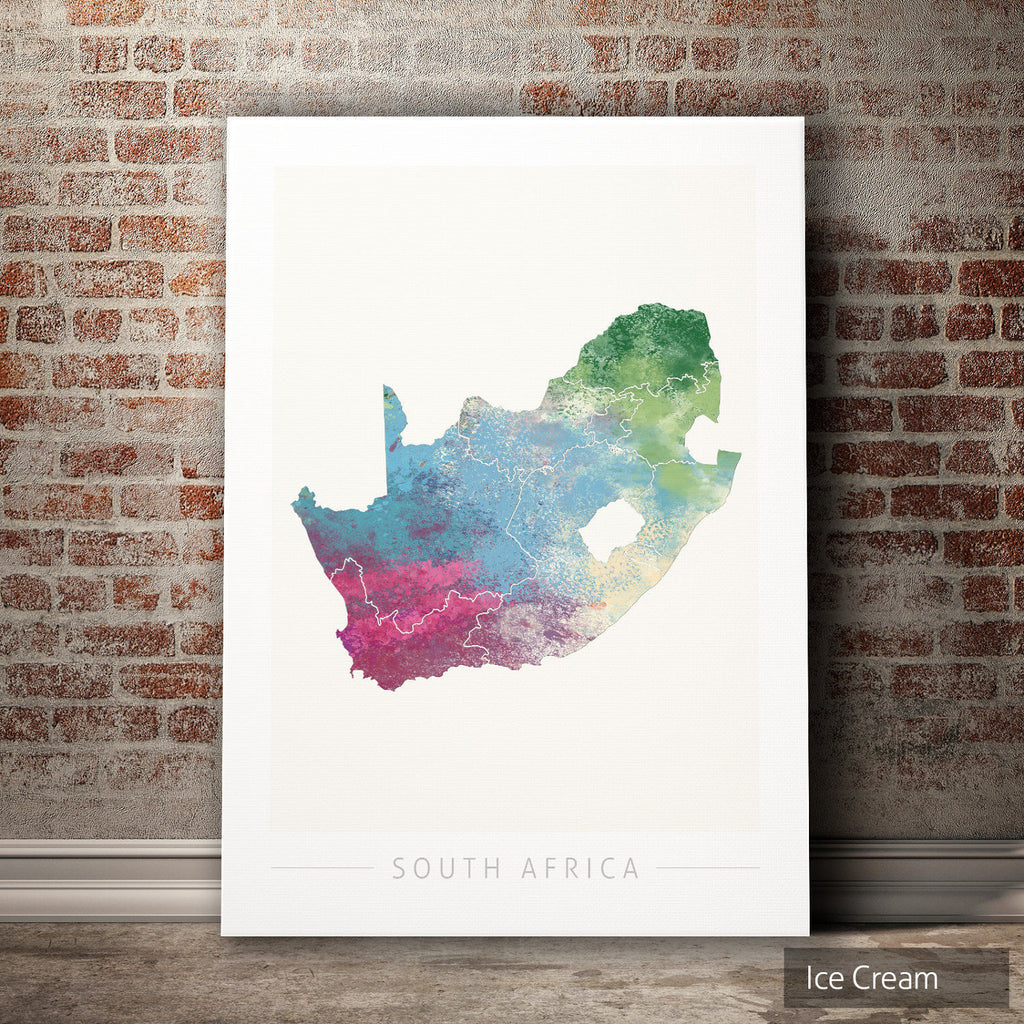 South Africa Map: Country Map of South Africa - Nature Series Art Print