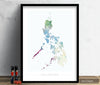Philippines Map: Country Map of the Philippines - Nature Series Art Print