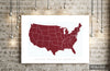 USA Map: Country Map of United States of America - Colour Series Art Print