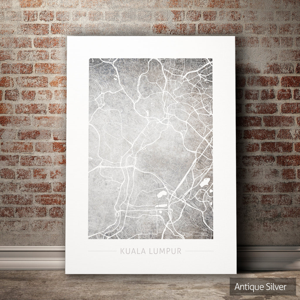 Kuala Lumpur Map: City Street Map Kuala Lumpur, Malaysia - Colour Series Art Print