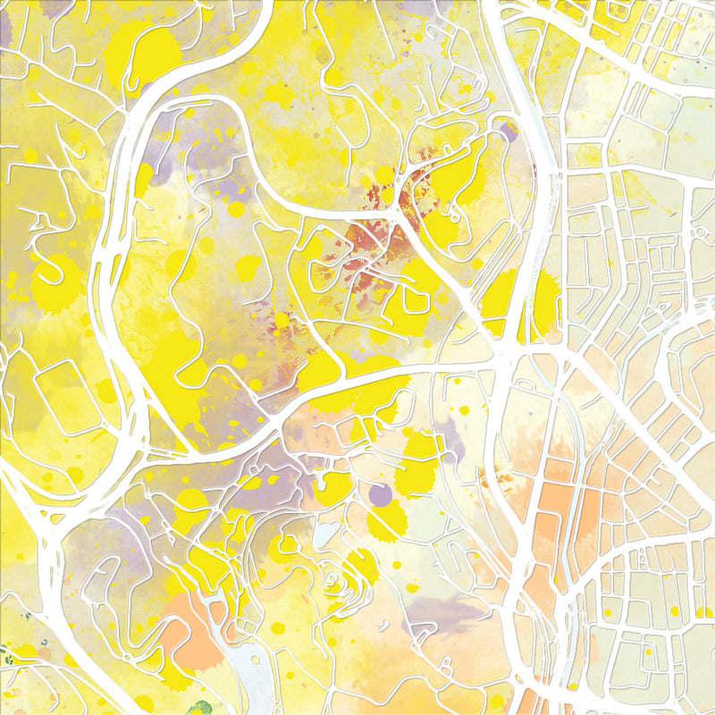 Kuala Lumpur Map: City Street Map Kuala Lumpur, Malaysia - Nature Series Art Print