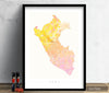 Peru Map: Country Map of Peru - Nature Series Art Print