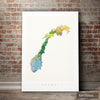 Norway Map: Country Map of Norway - Nature Series Art Print