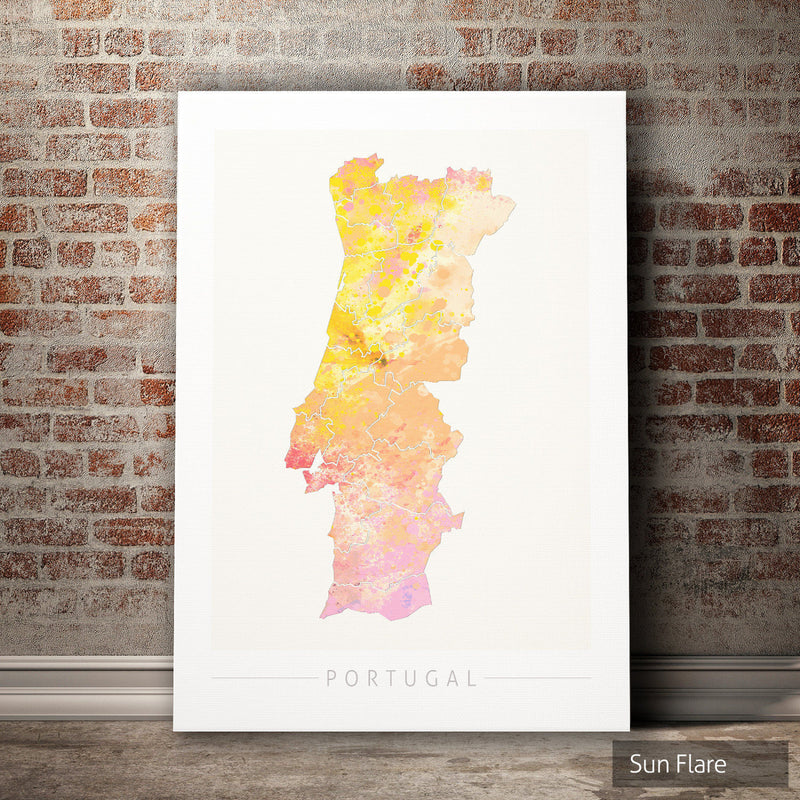 Portugal Map: Country Map of Portugal - Nature Series Art Print
