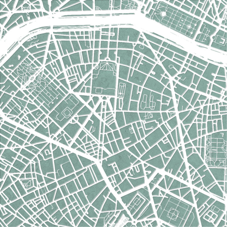 Paris Map: City Street Map of Paris France - Colour Series Art Print