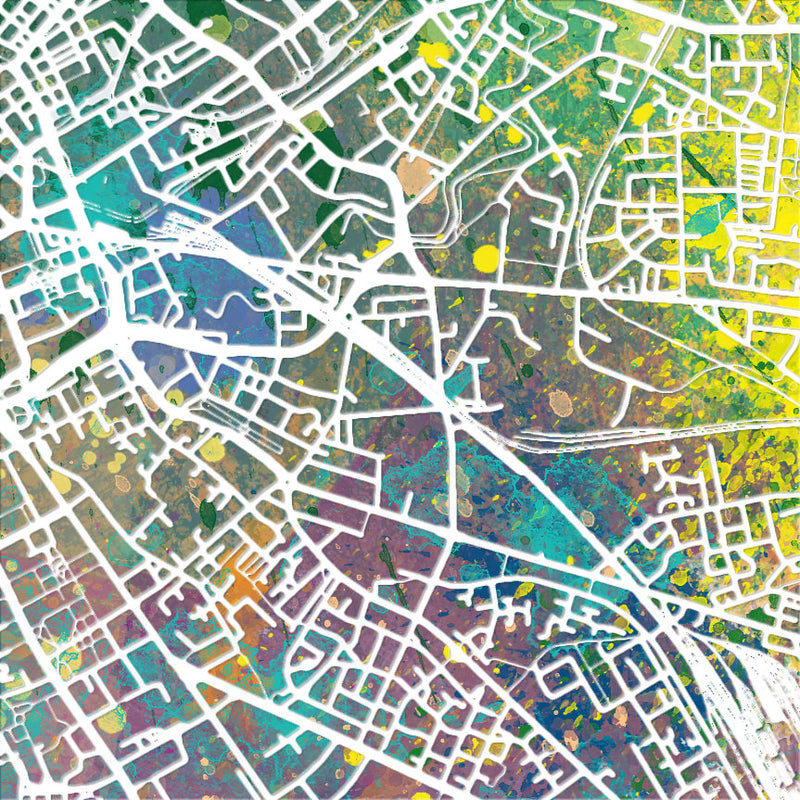 Manchester Map: City Street Map of Manchester England - Nature Series Art Print