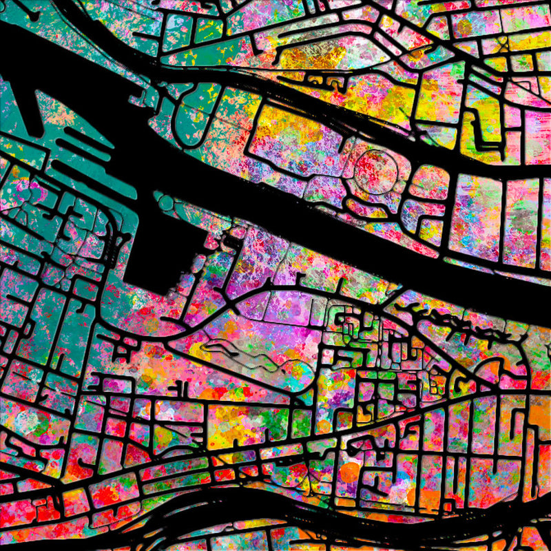 Glasgow Map: City Street Map of Glasgow Scotland - Sunset Series Art Print