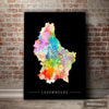 Luxembourg Map: Country Map of Luxembourg - Sunset Series Art Print